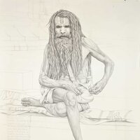 Dhivaïte Saddhu, crayon sur papier, 101x123cm, 2008