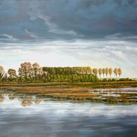 L'étang du Grand Poulieu, huile sur toile, 114x162cm, 2006