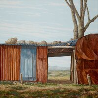 La cabane des moutons, 2001, huile sur toile, 120x150