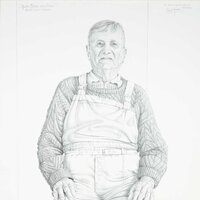 André Méras, viticulteur, 2006, crayon sur papier, 90x150