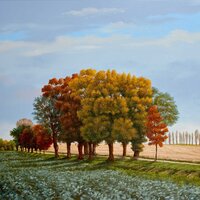 Le chemin de la Téne, huile sur bois, 76x120cm, 2017