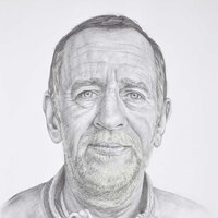 Portrait de Guy Lioult, sculpteur, crayon sur papier, 50x65cm, 2014