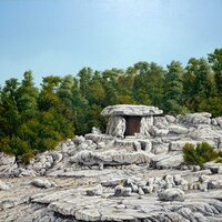Dolmen de Fontgraze, huile sur bois, 122x95cm, 1998