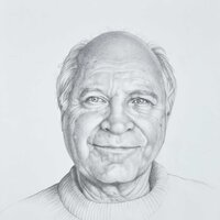 Portrait de Jacques Fabry, médecin et galeriste, crayon sur papier, 50x65cm, (…)